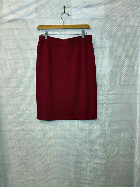St John Knit Red Skirt Size 10