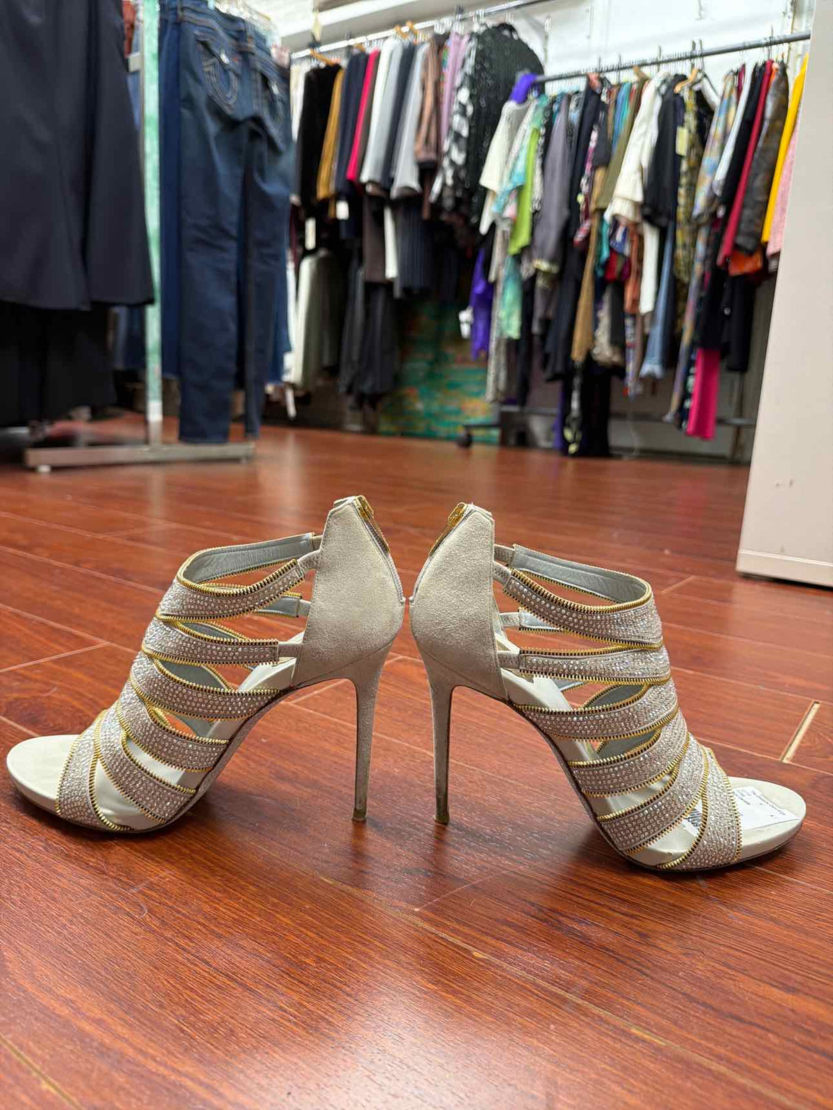 Rene Caovilla Crystal Embellished strappy Stiletto Heels