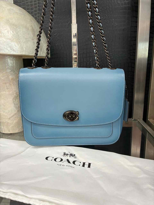 Coach Madison Smooth Calf Leather Shoulder Bag in Azure Blue