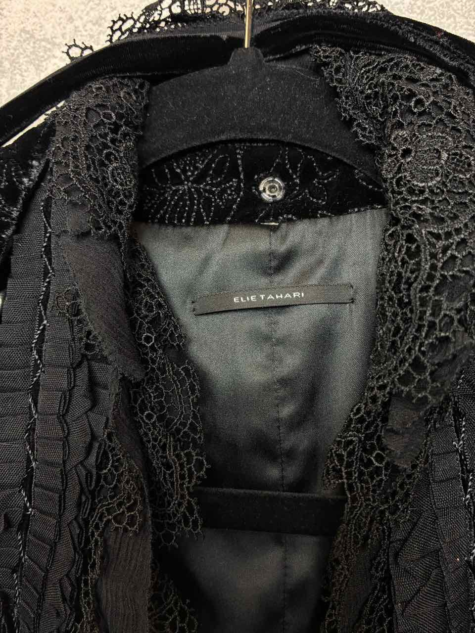 Elie Tahari Black Velvet Jacket Size M