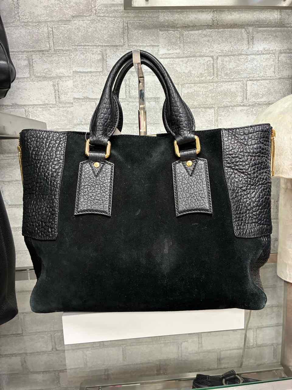 BURBERRY Callaghan Tote in black suede and leather