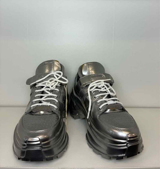 Maison Margiela Size 37 Retro Fit Silver Metallic Finish High-Top Sneakers