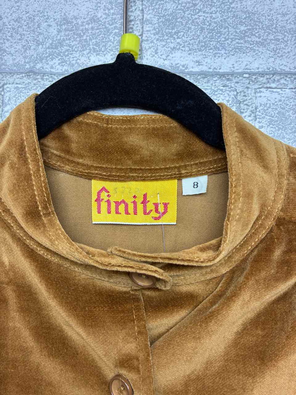 Finity Size 8 Brown Velvet Set Jacket and Pants