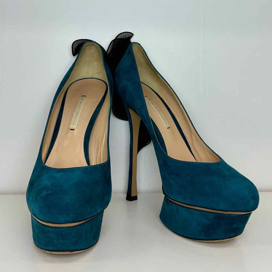 Nicholas Kirkwood Teal Suede Pumps 40