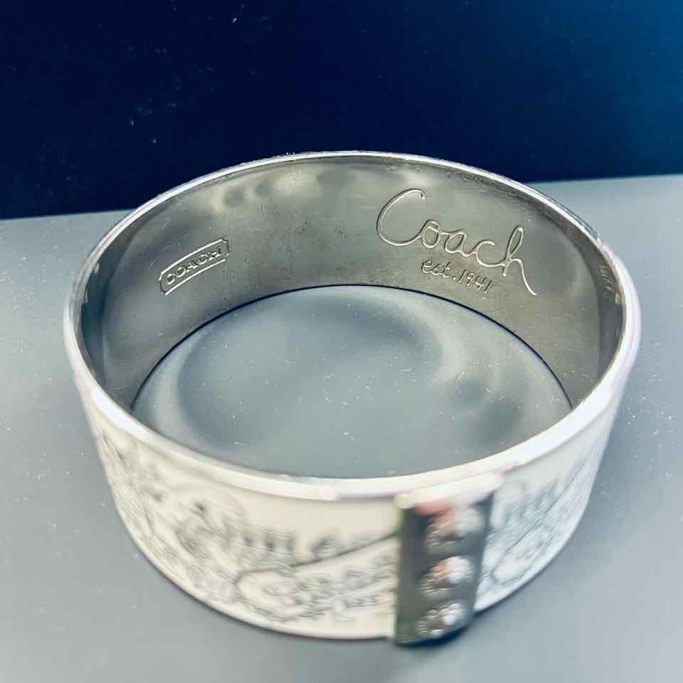 Coach Silver and Cream  Bangle Floral
