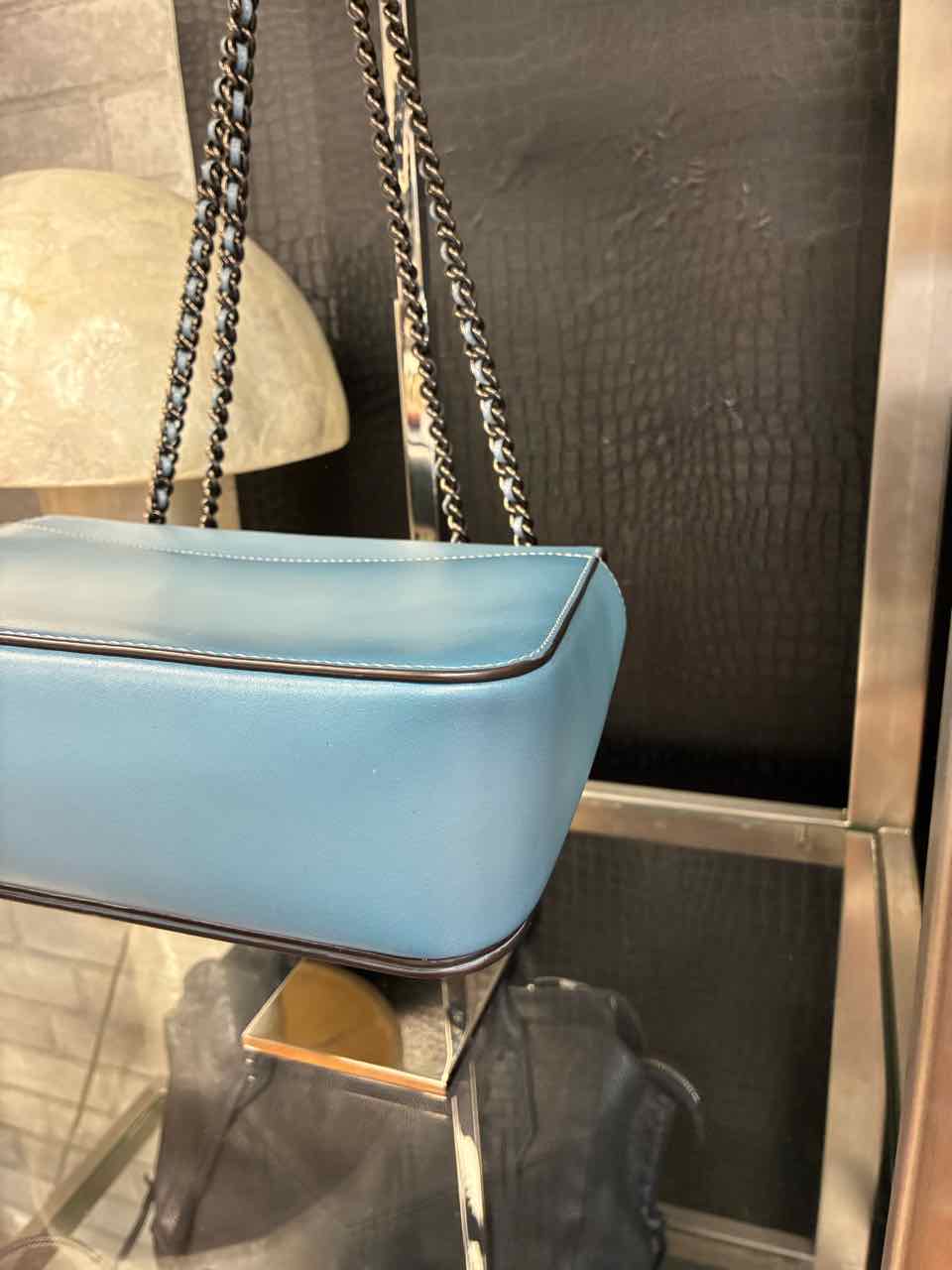 Coach Madison Smooth Calf Leather Shoulder Bag in Azure Blue