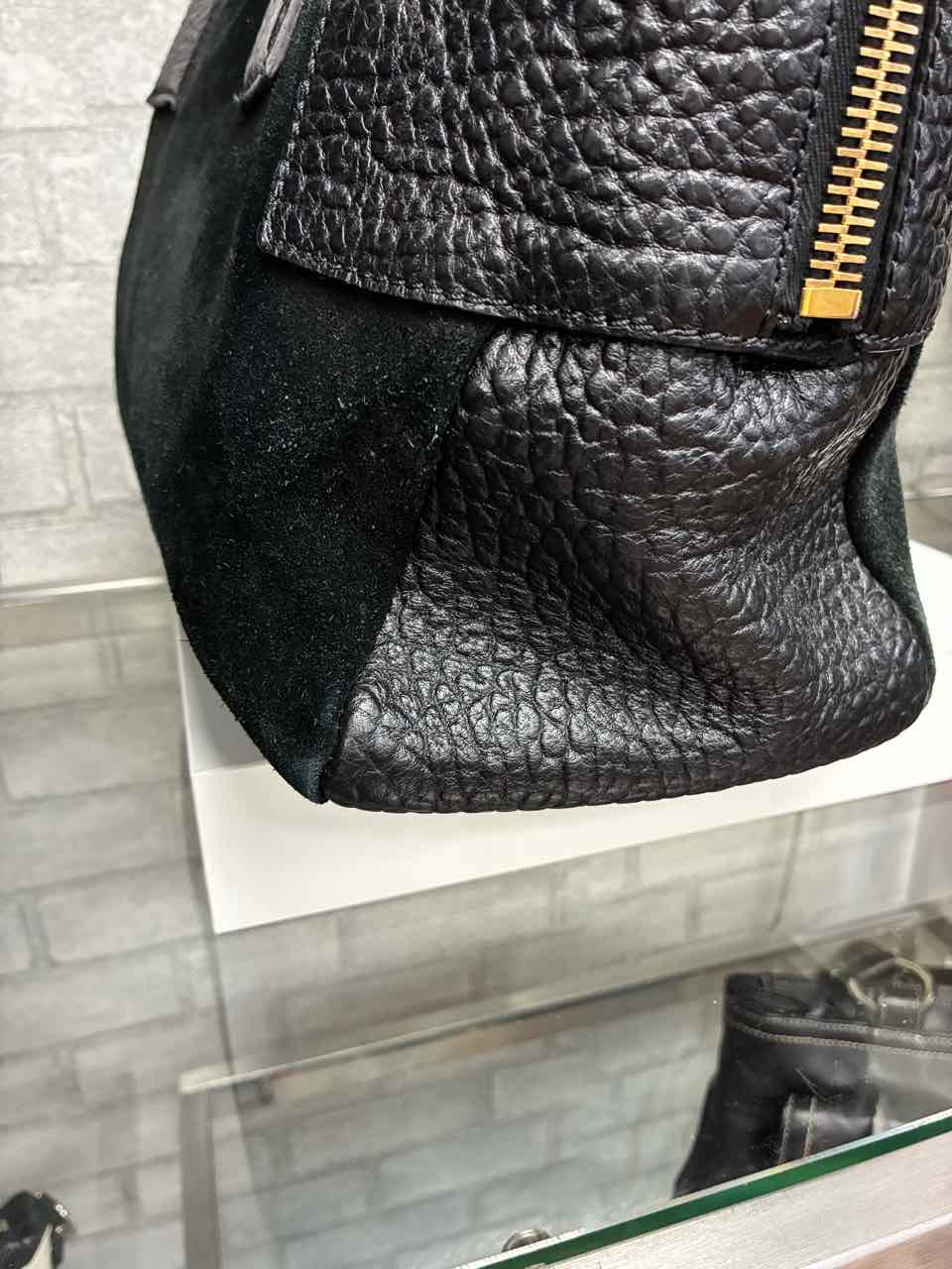 BURBERRY Callaghan Tote in black suede and leather