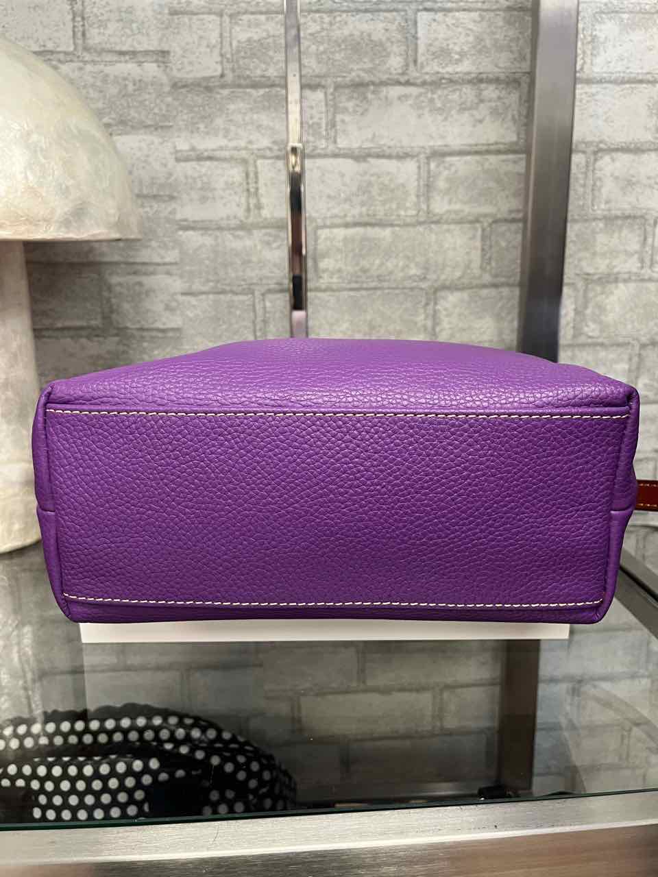 Dooney and Bourke Pebble Twist Strap Hobo Purple Plum Shoulder Handbag