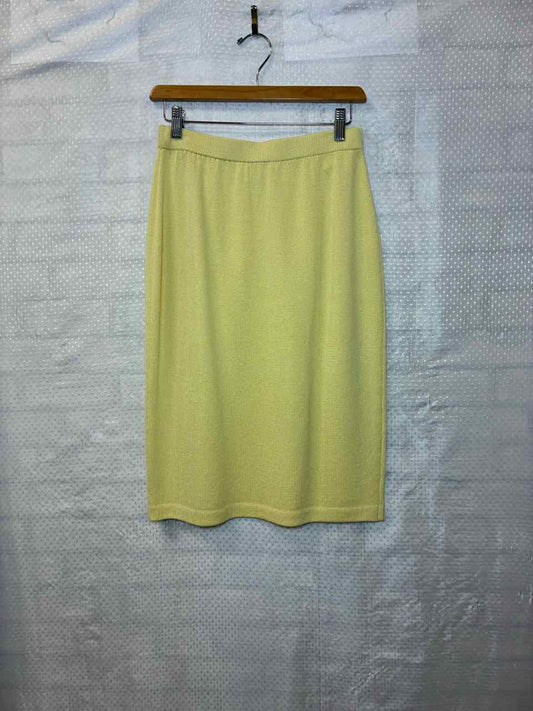 St John Knit Yellow Skirt Size 8