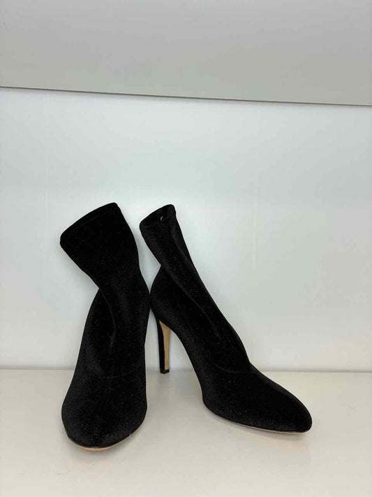 Giuseppe Black Glitter Velvet Ankle Bootie Size 36 1/2