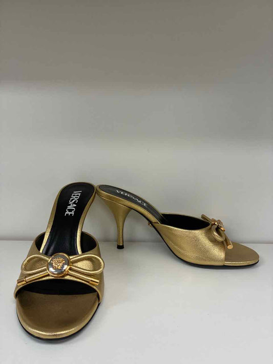 Versace Opera Bow Gold Mule Size 36