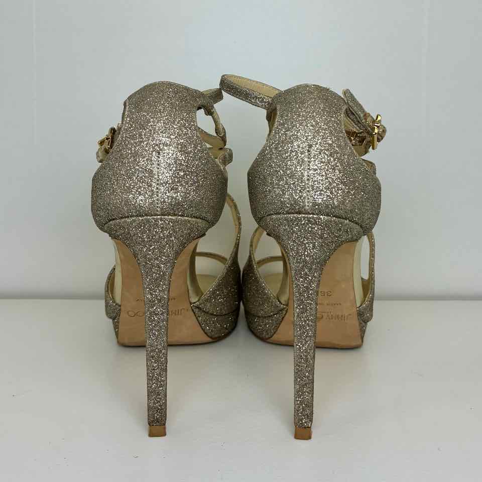 Jimmy Choo Dusty Glitter Platinum Ice Silver Size: 6.5