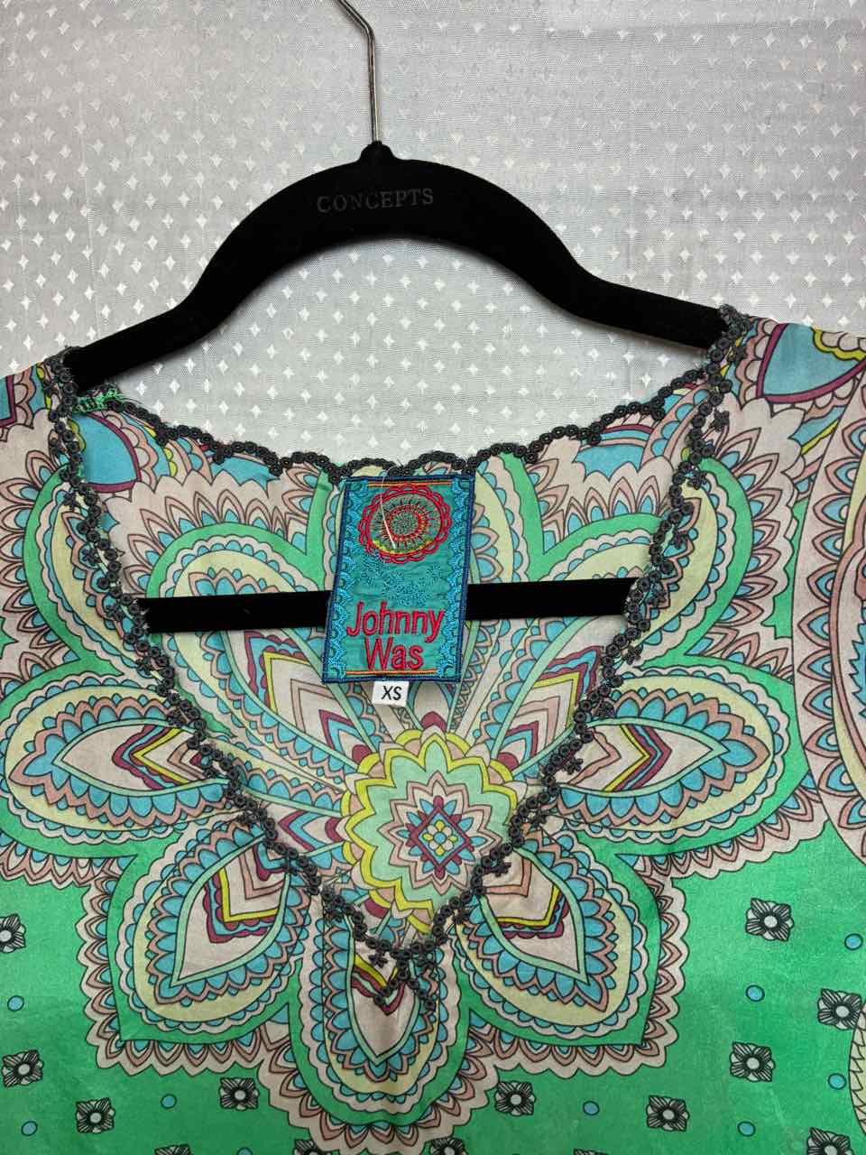Johnny Was silk Green Tunic Size XS