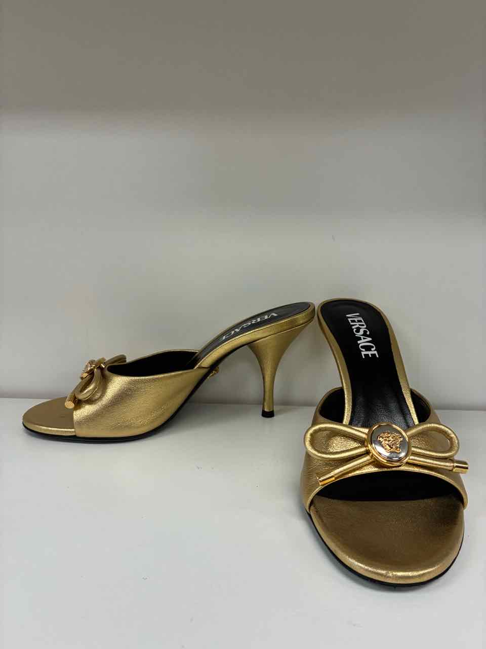 Versace Opera Bow Gold Mule Size 36