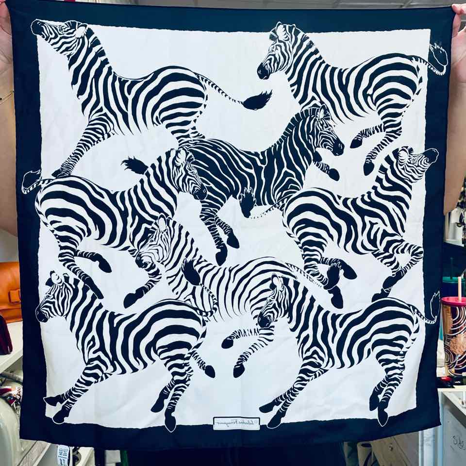 Salvatore Ferragamo Silk Zebra Print Scarf