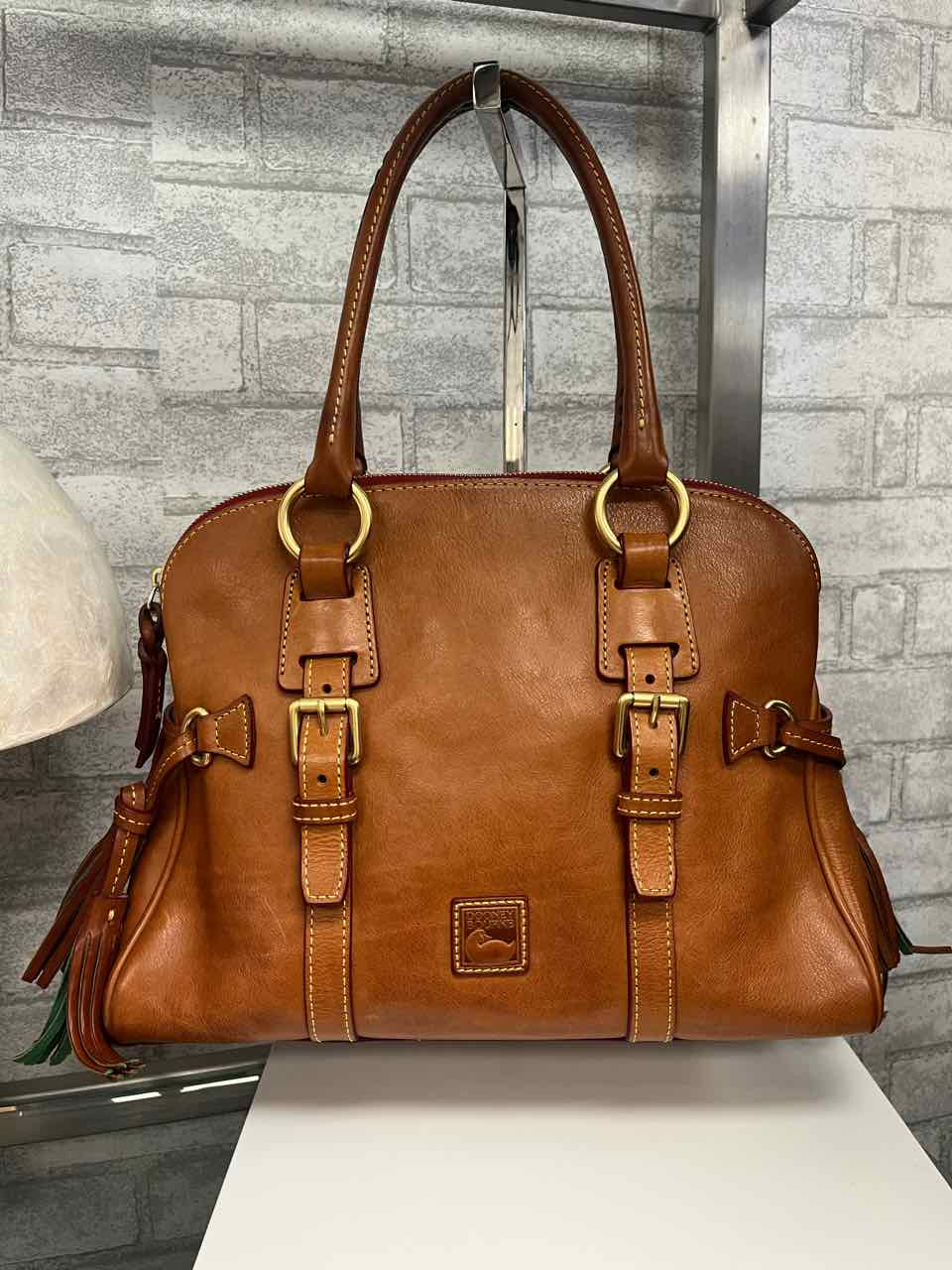 Vintage Dooney and Bourke Florentine Leather Chestnut Brown Large Satchel Purse