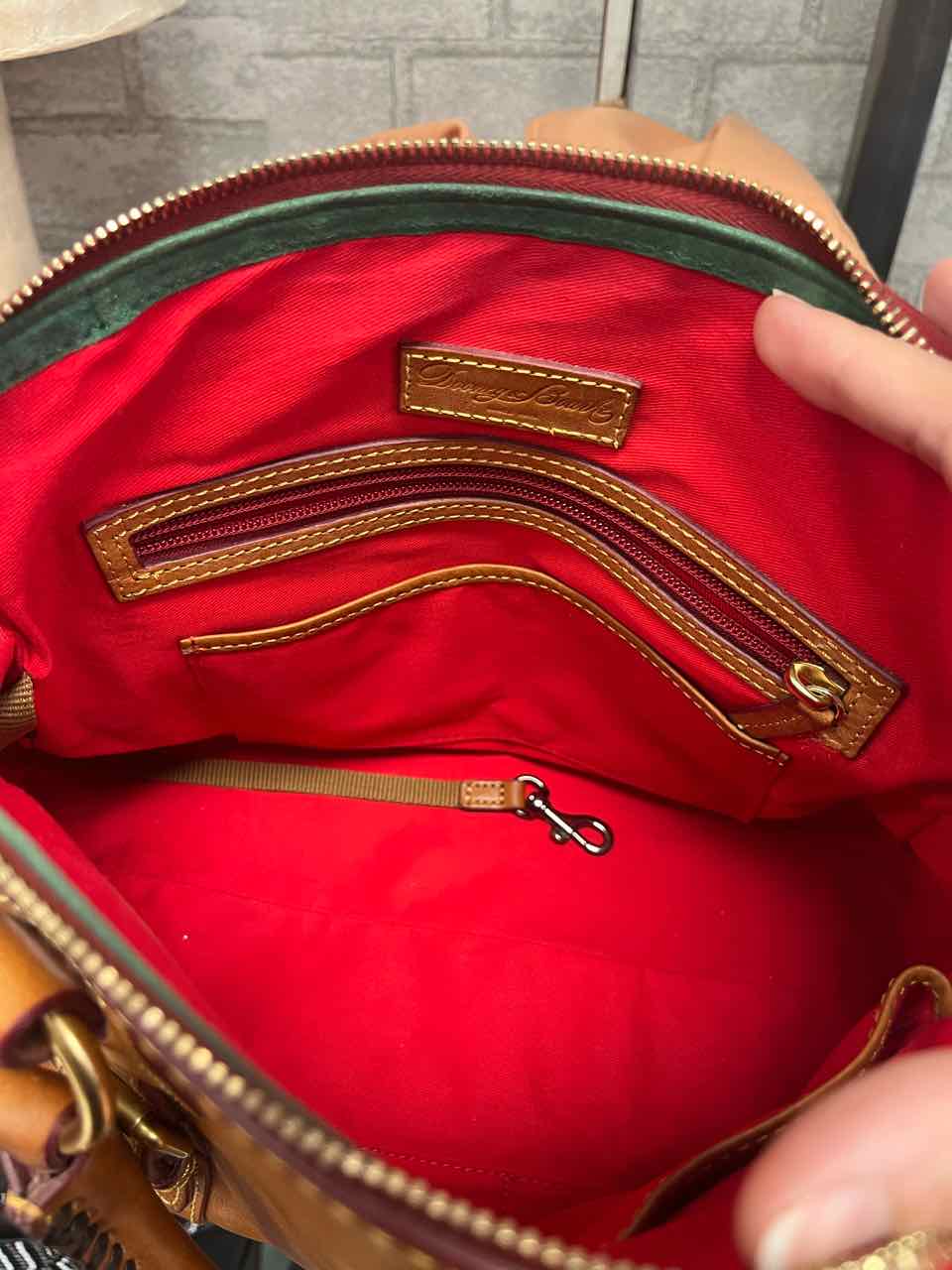 Vintage Dooney and Bourke Florentine Leather Chestnut Brown Large Satchel Purse