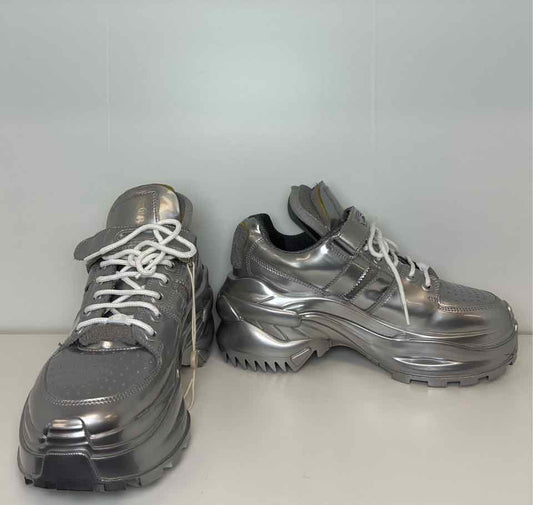 Maison Margiela Size 37 Retro Fit Silver Metallic Finish High-Top Sneakers