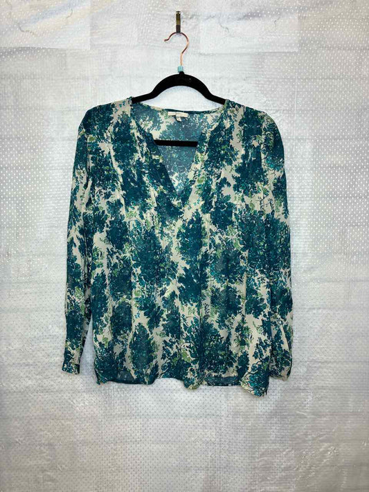Joie Blue Print Blouse Size XS