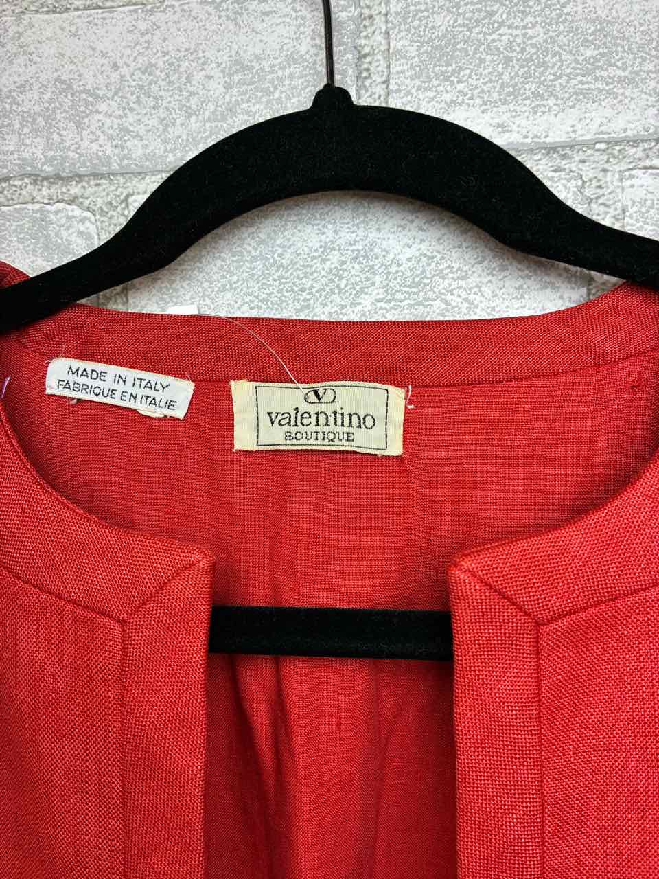 Vintage Valentino Boutique Gabardine Red Jacket Large