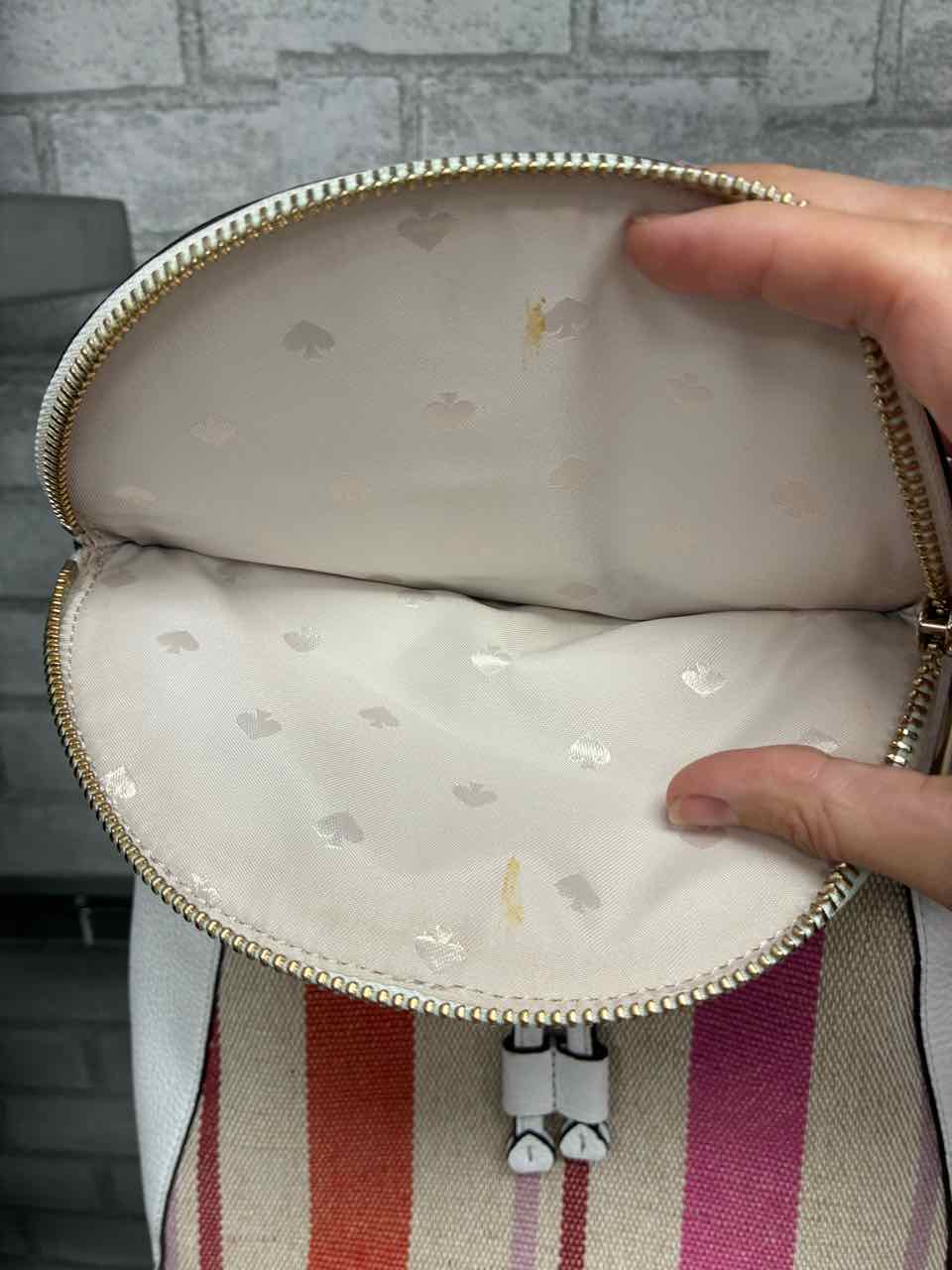 Kate Spade Canvas and  White Leather Leila BackPack