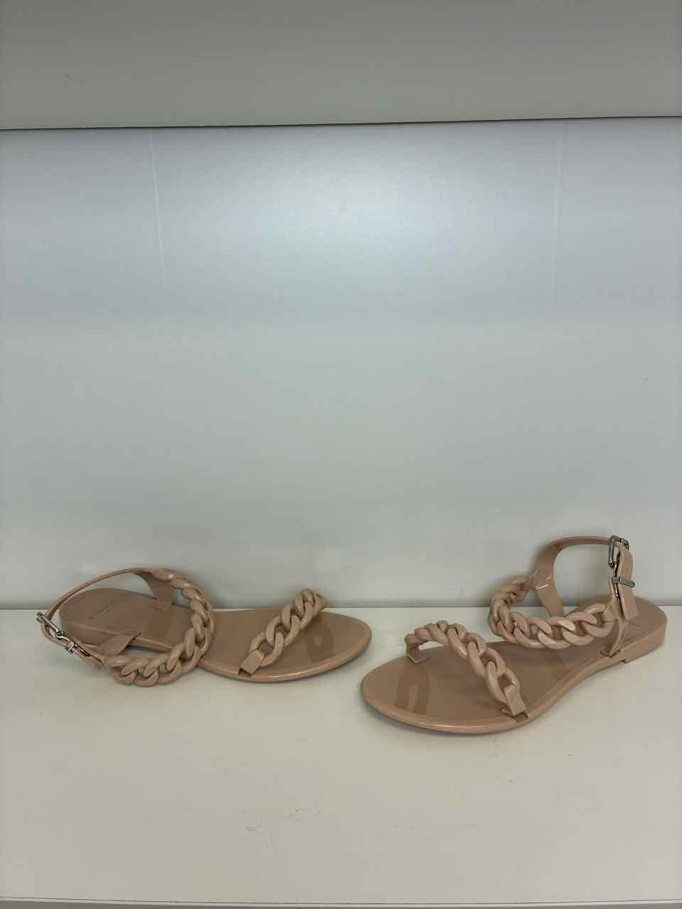 Givenchy Rubber Jelly Chain Sandals Nude Sling Back Size 37