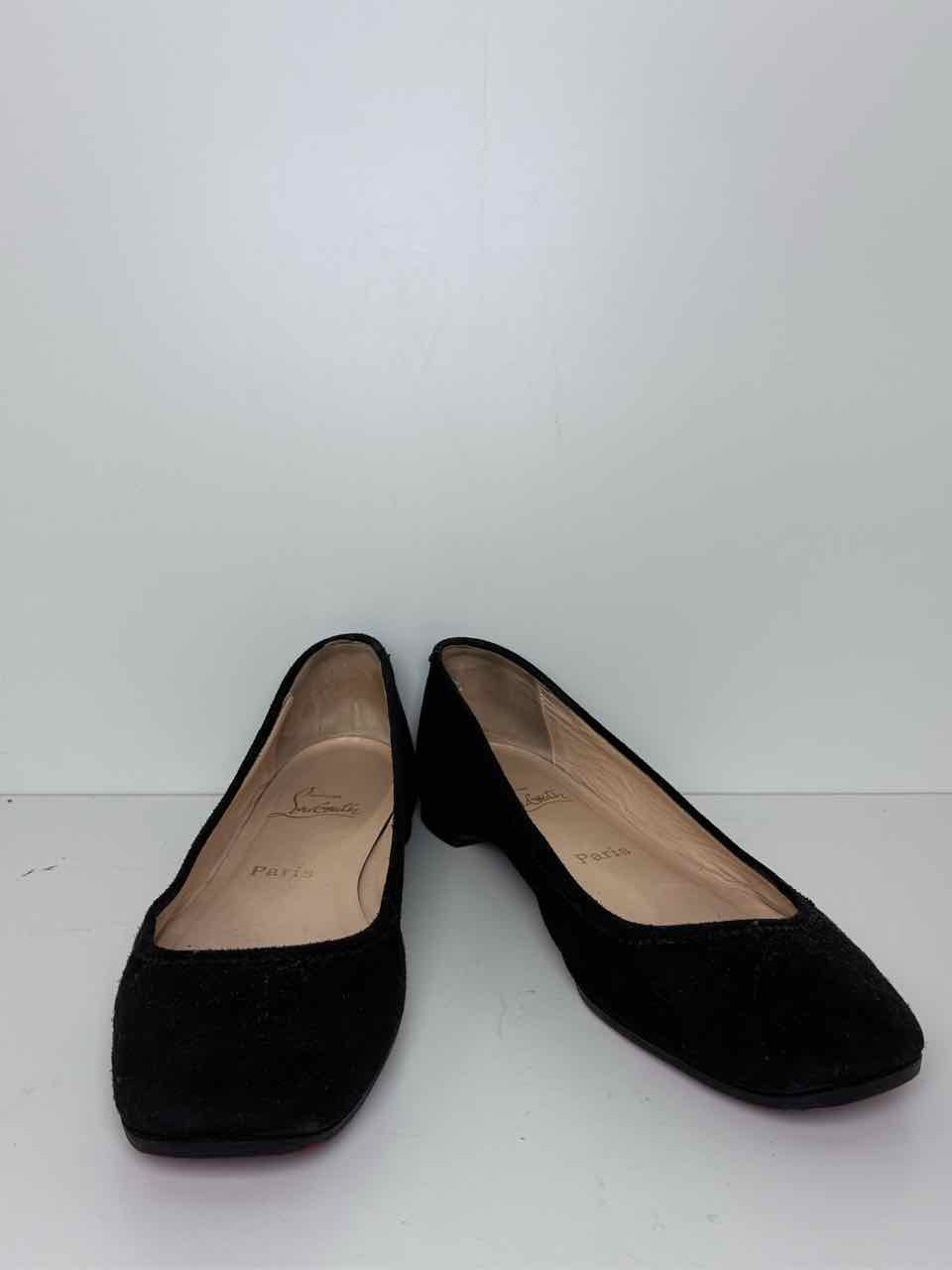 Chritian Louboutin Black Suede Shoe Size 41 Flats