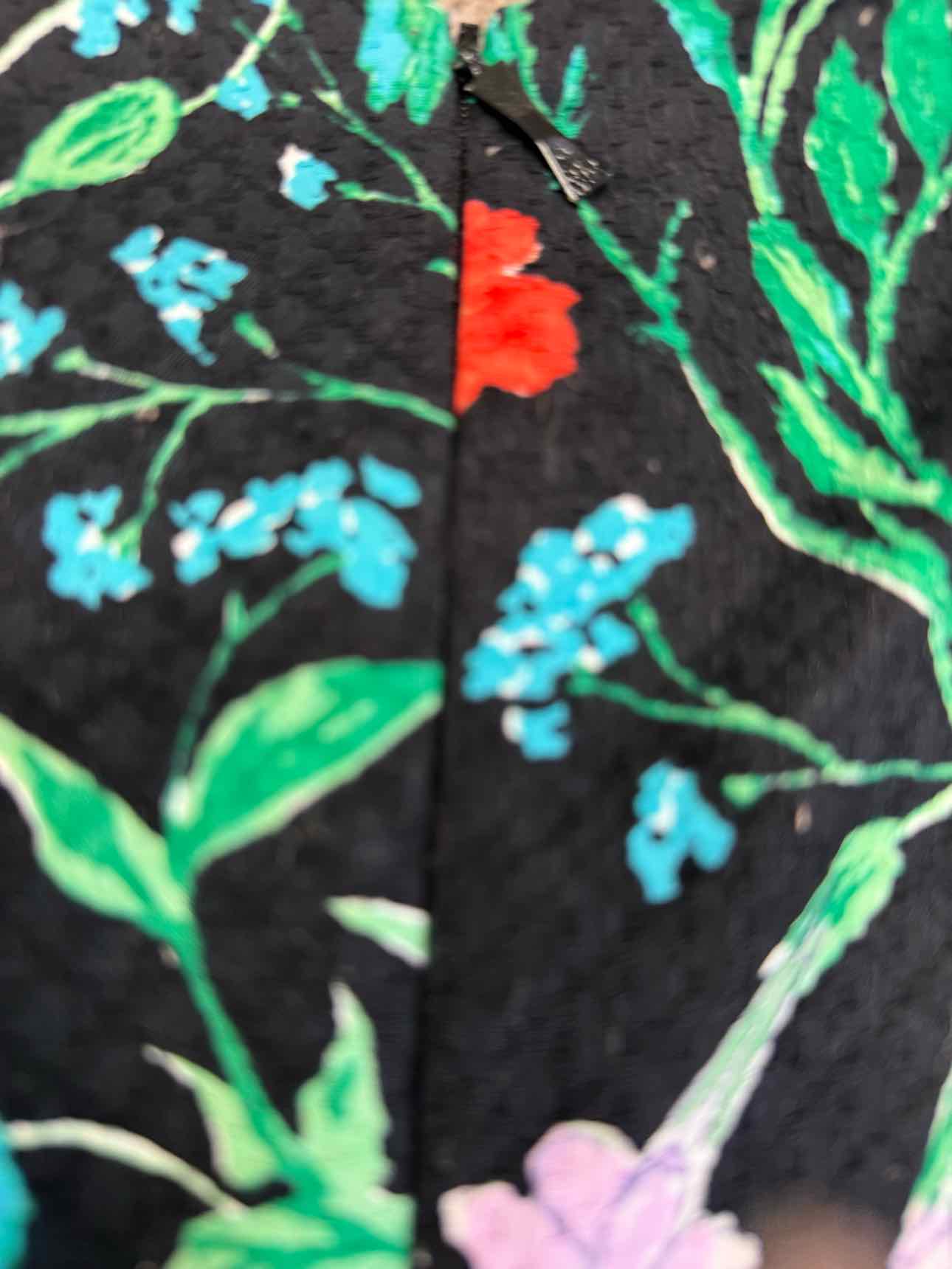 Kate Spade Black Cotton Dress with Hummingbirds and Flowers 6