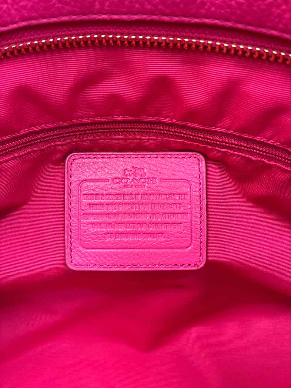 Coach Ellis tote in hot pink pebbled leather
