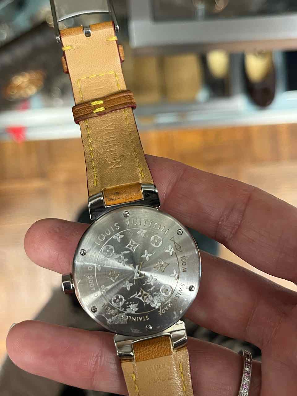 Louis Vuitton Leather/ Stainless Steel  Band Watch