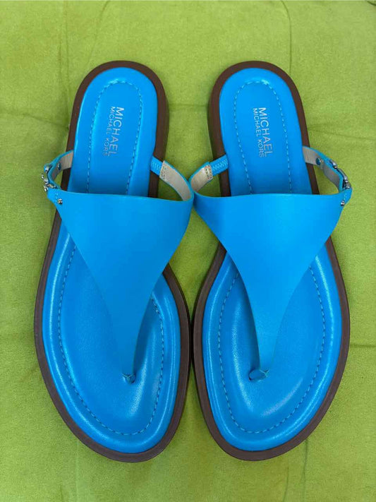 Michael Kors Santorini Blue Leather Daniella Flat Thong 9. Brand New never Worn