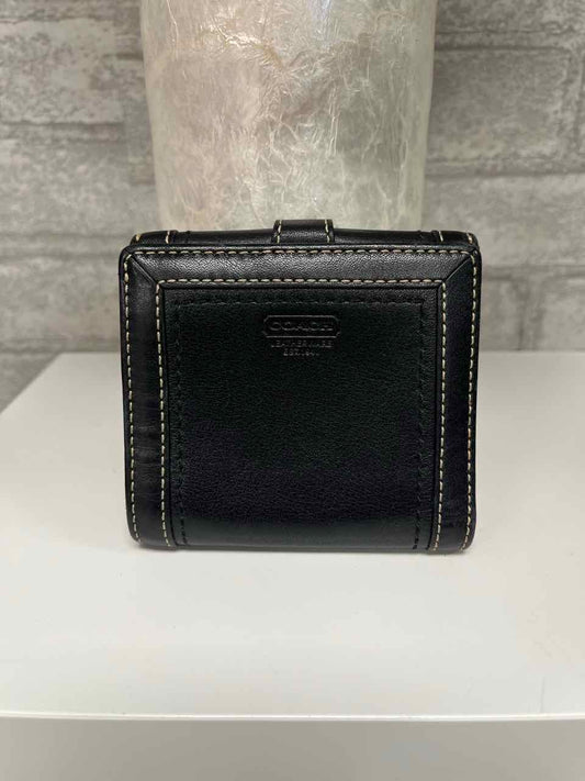 Coach Black Leather Bifold Snap Wallet