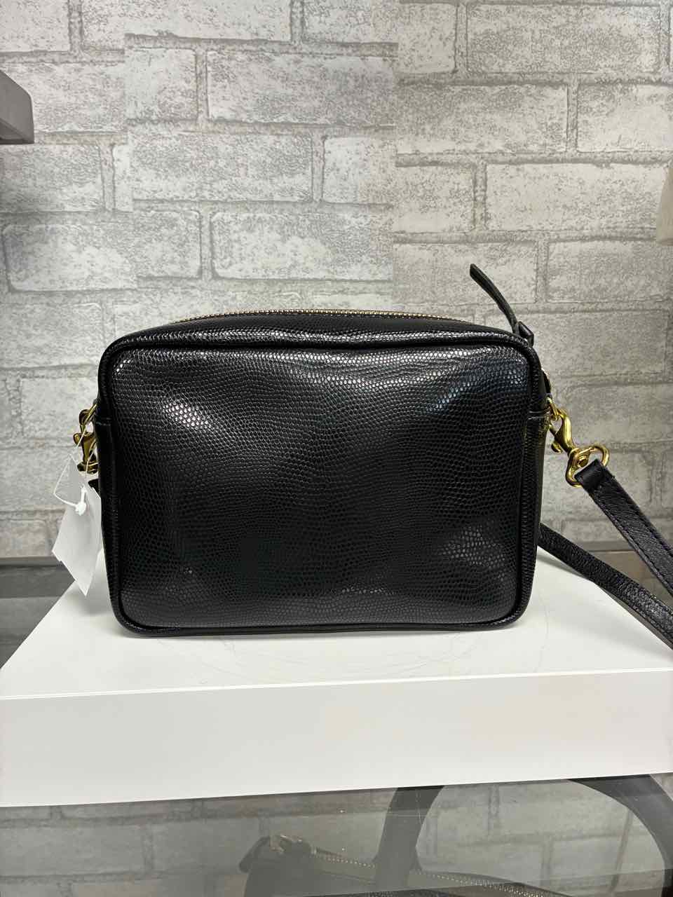 Claire V Black with Nude, Green and blue Stripes in the middle Leather Purse