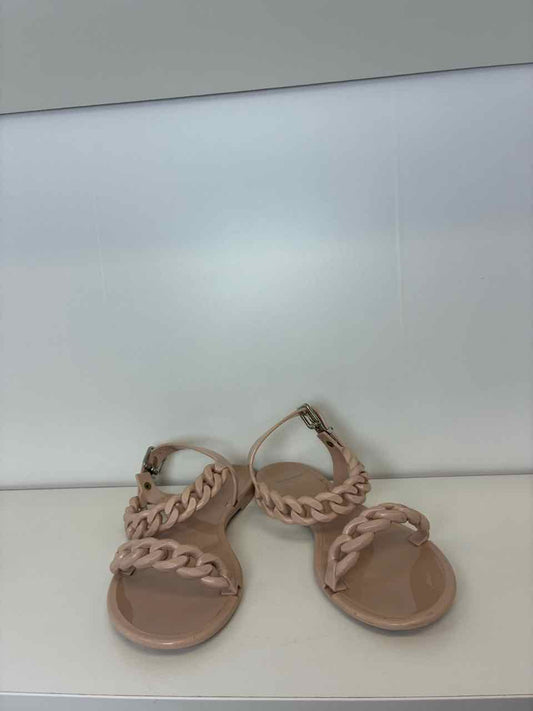 Givenchy Rubber Jelly Chain Sandals Nude Sling Back Size 37