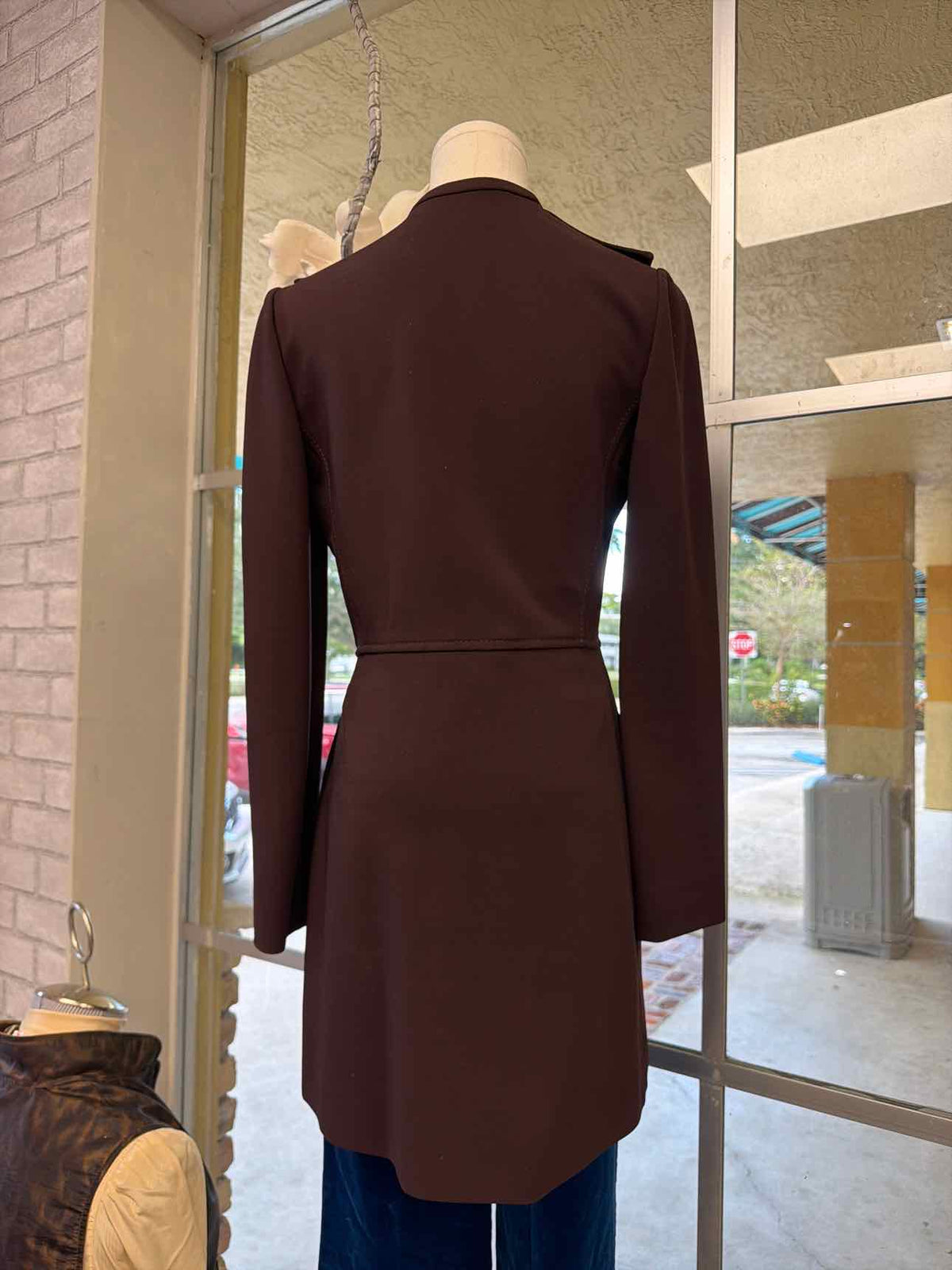 Valentino burgundy tailored longline blazor jacket