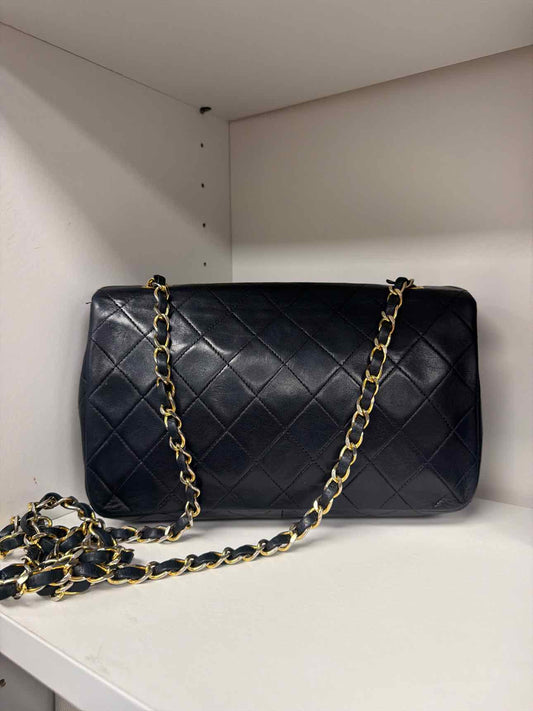 Chanel Black Quilted Flap Leather Shoulder Bag w/ CC Turnlock Purse