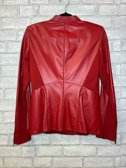 Lafayette 148 Red leather jacket size 2