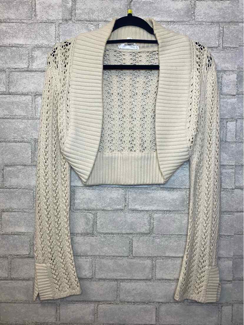 White House Black Market Medium Cream Knit Cardigan