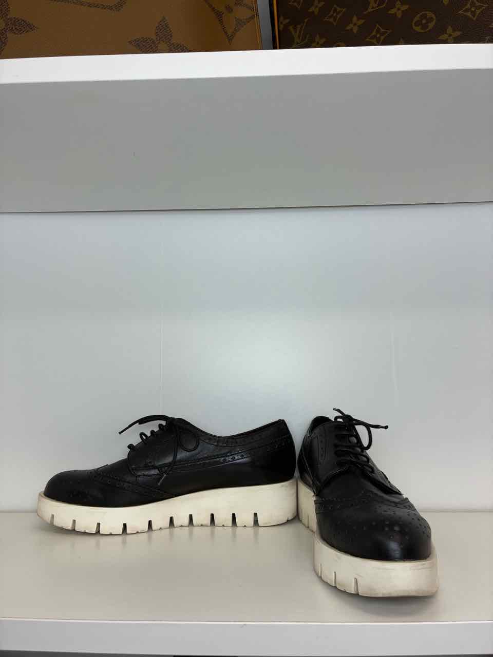 Carvela Black Leather Platform Shoe Size 39