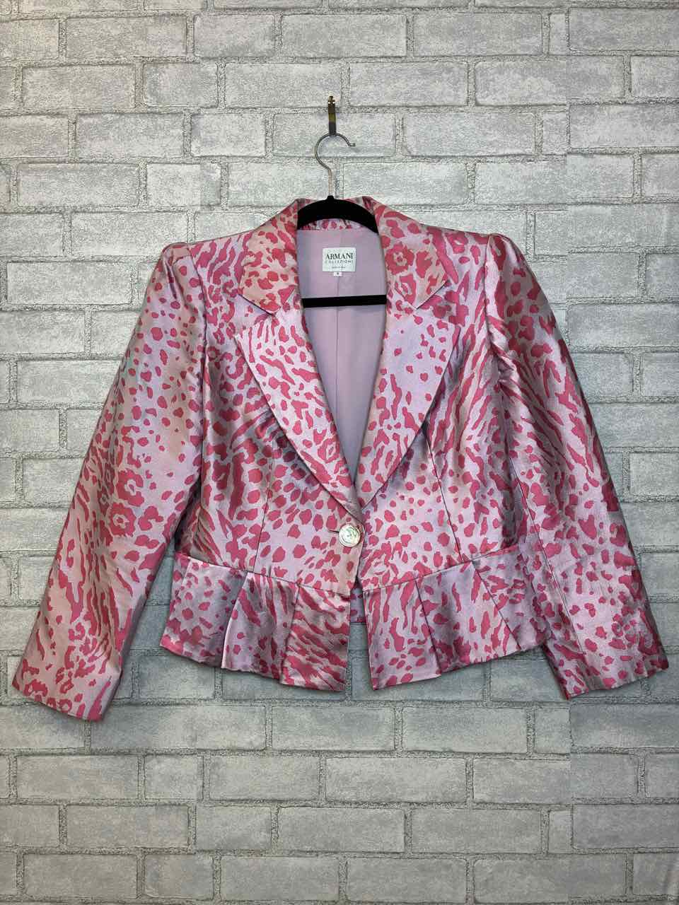 Armani Collection Pink Animal Print Blazer Size 10