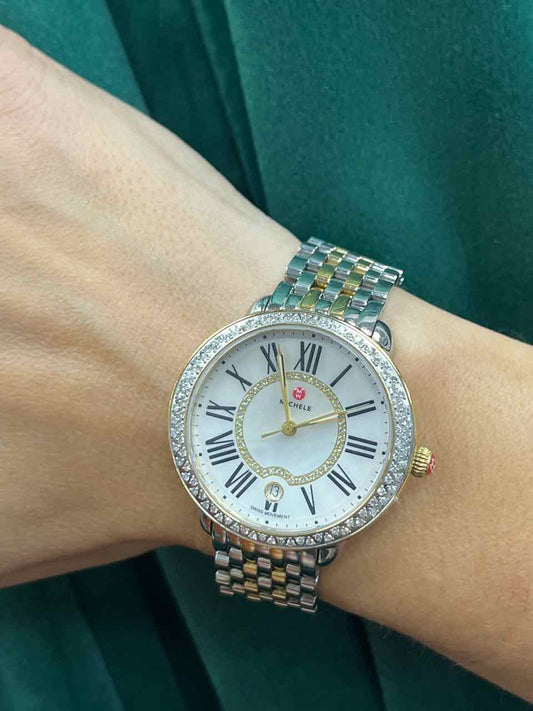 Michele Serien Mid 2 tone Diamond Bezel  Wristwatch