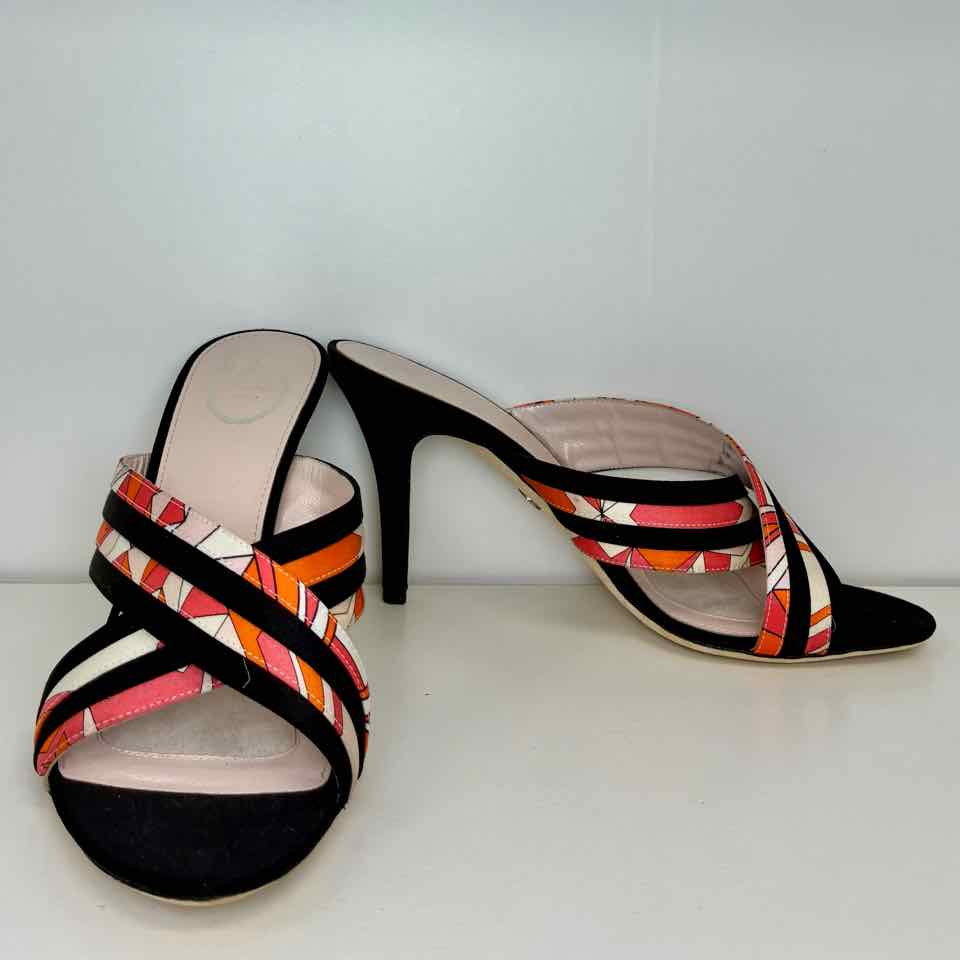 Emilio Pucci  Multicolor Print Strappy Sandals 40