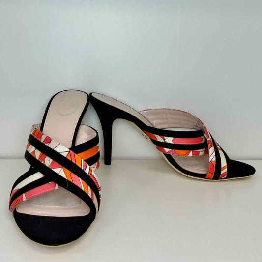 Emilio Pucci  Multicolor Print Strappy Sandals 40