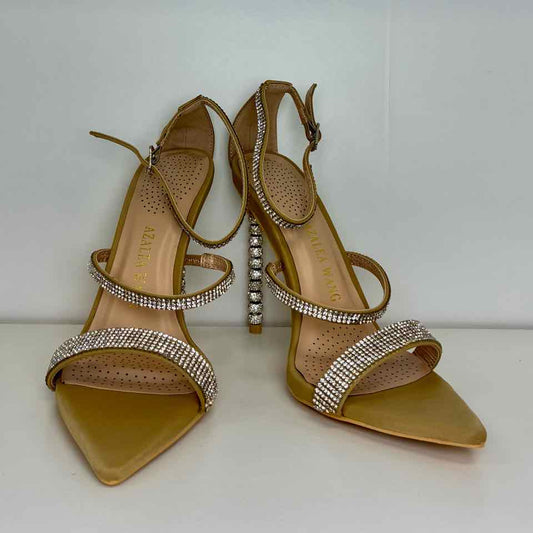 Azalea Wang Nude Sandal Rhinestone Stiletto 7.5