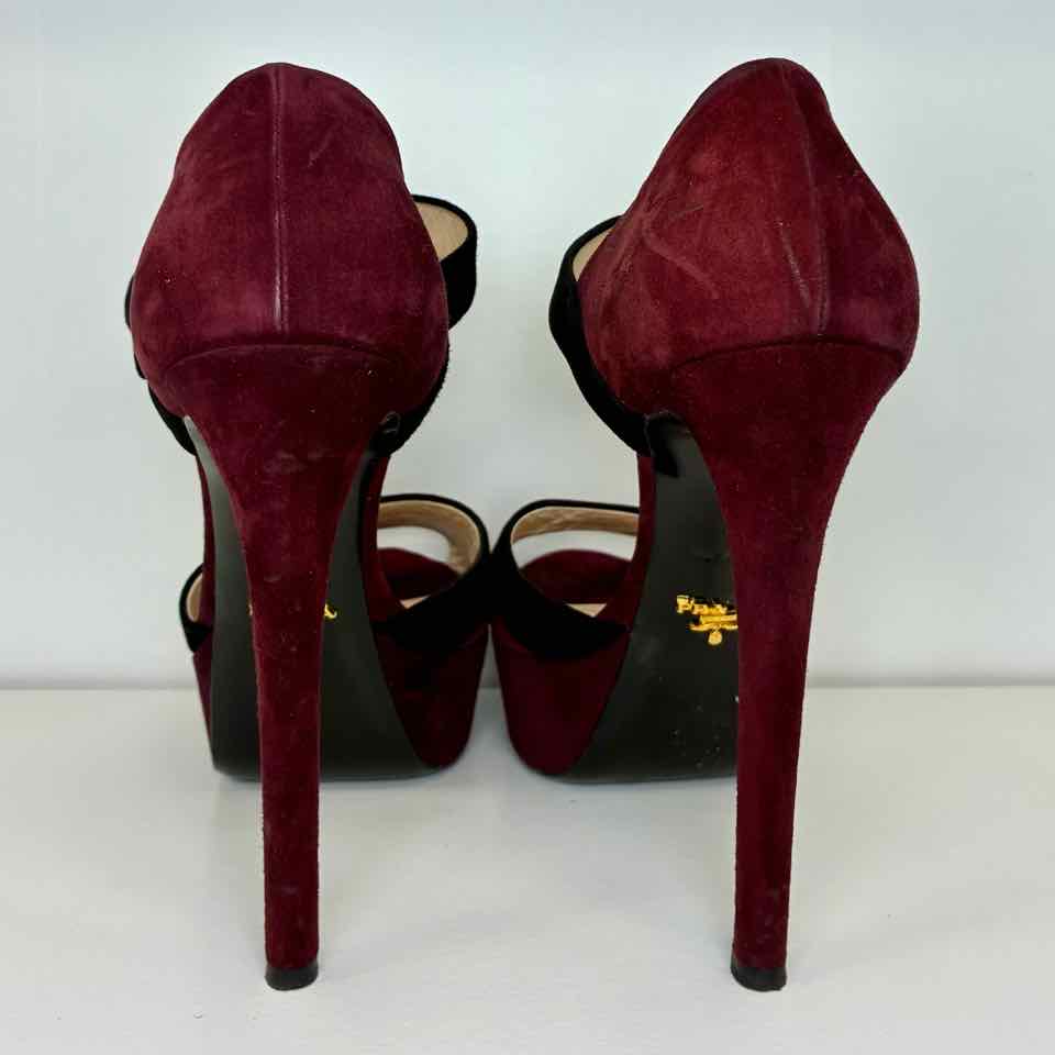 Prada Suede Burgundy Heels 40