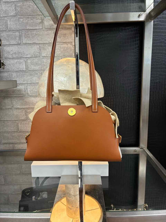 Hermes Tablier Sellier Fauve (Tan) Leather Shoulder or Hand Carry Purse