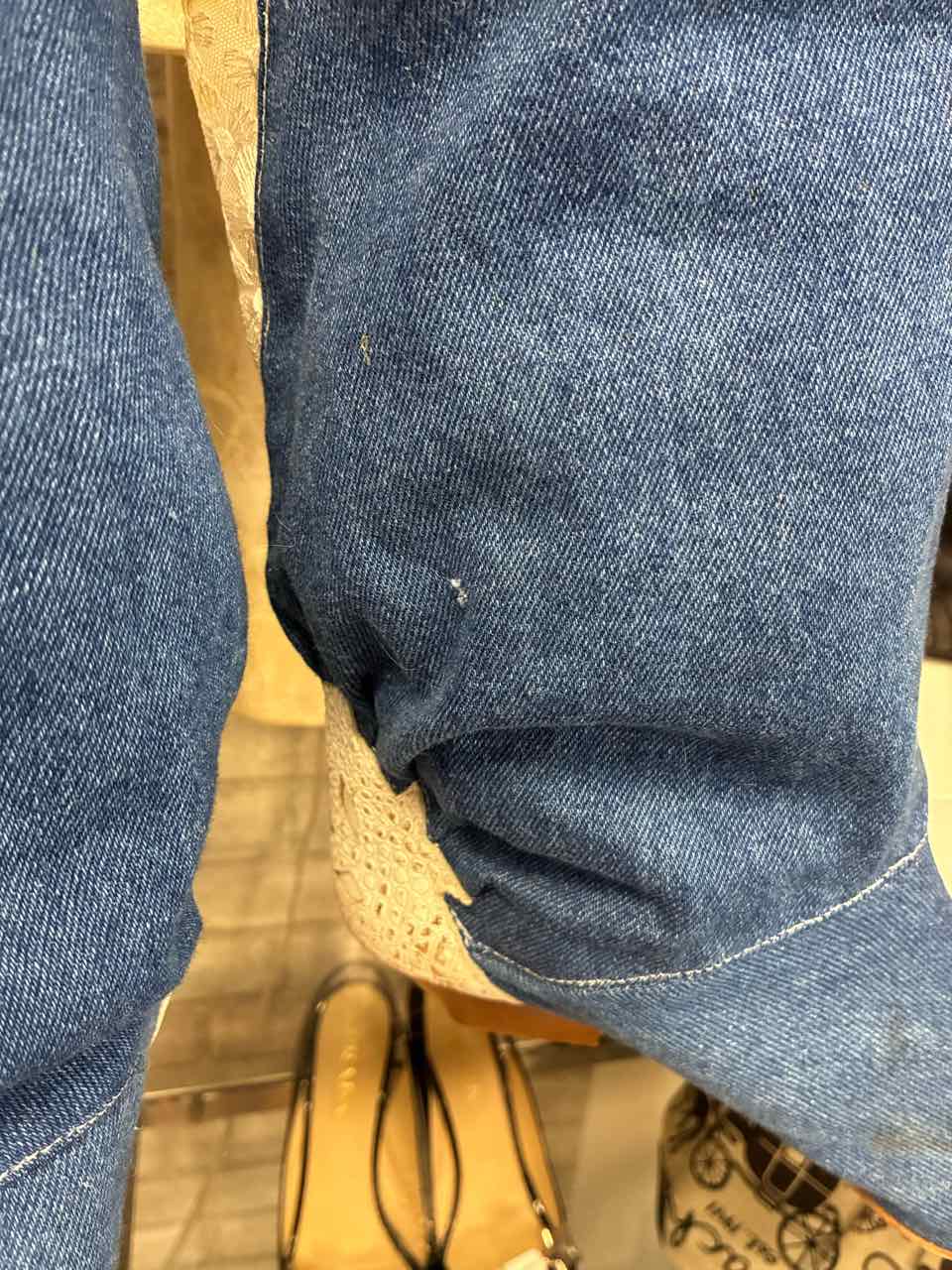 Vintage ELiot Denim with White Lace Boots Size 8