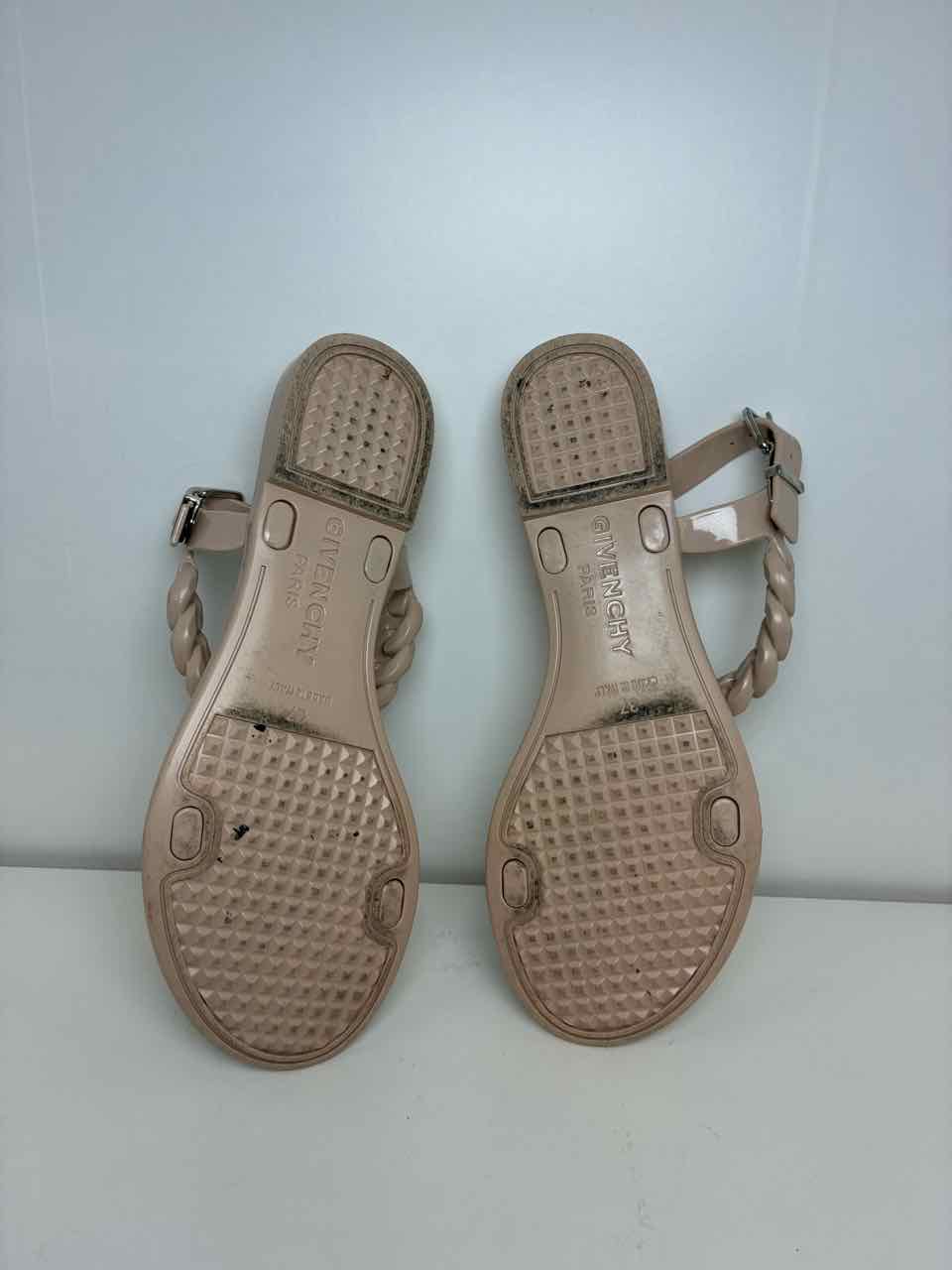 Givenchy Rubber Jelly Chain Sandals Nude Sling Back Size 37