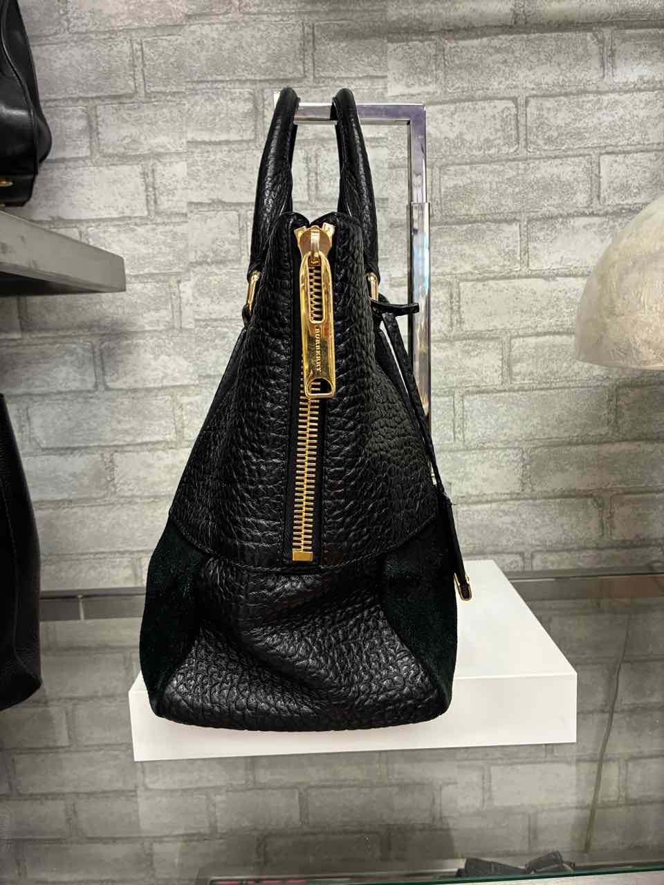 BURBERRY Callaghan Tote in black suede and leather