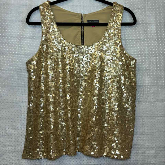 Vince Camuto Gold Sequin Tank Size Small